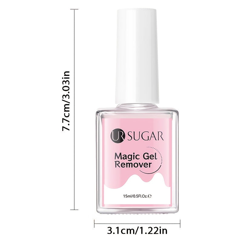 UR SUGAR Magic Gel Nail Polish Remover - 15ml Fast-Acting Soak-Off Formula, Gentle & Non-Damaging, Cracked Effect for Quick & Easy Nail Cleaner, Safe for Natural Nails, Formaldehyde-Free, Nail Care, Easy Application, Soakoff