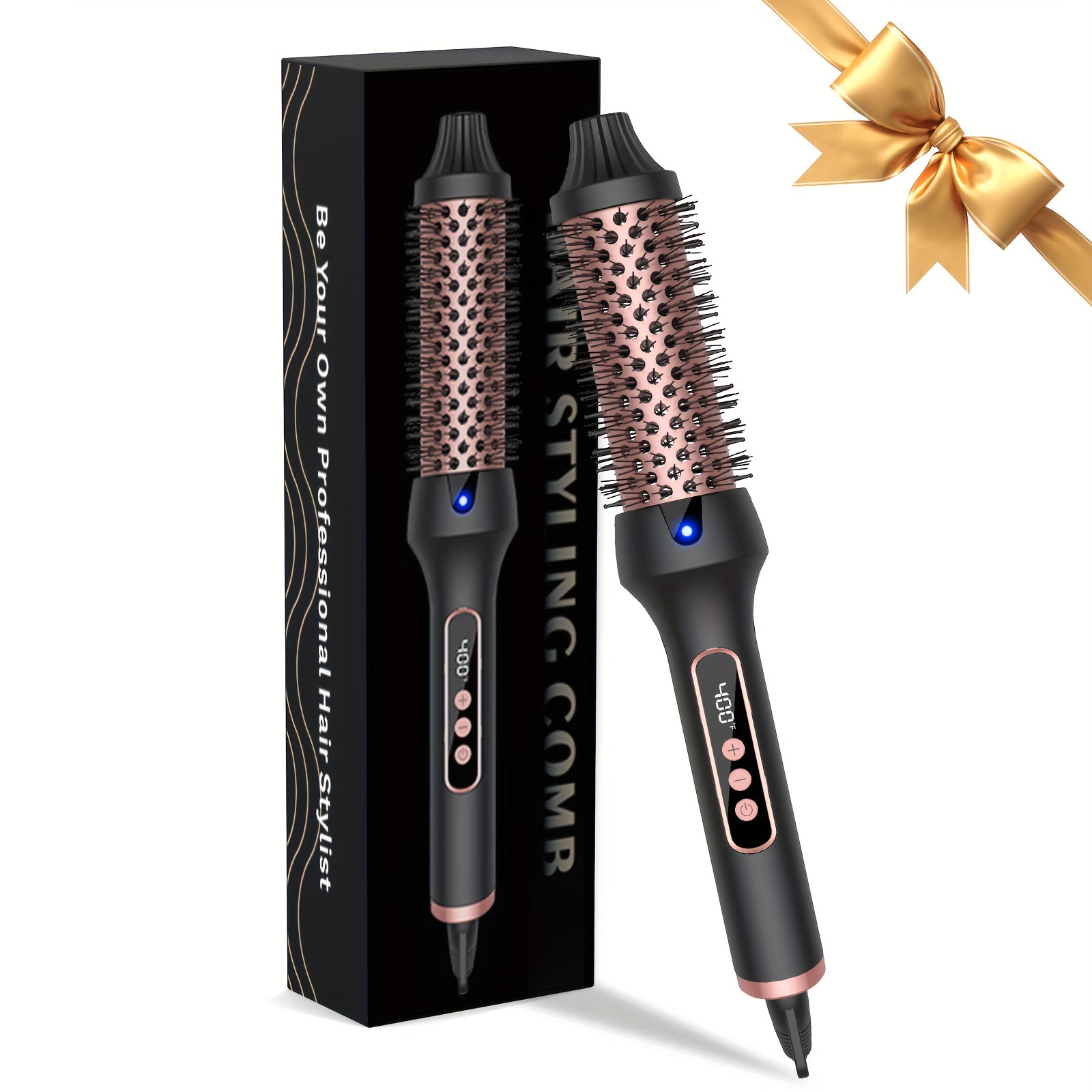 Ceramic Heated Curling Brush – Fast Styling for Dry Hair 3 in 1