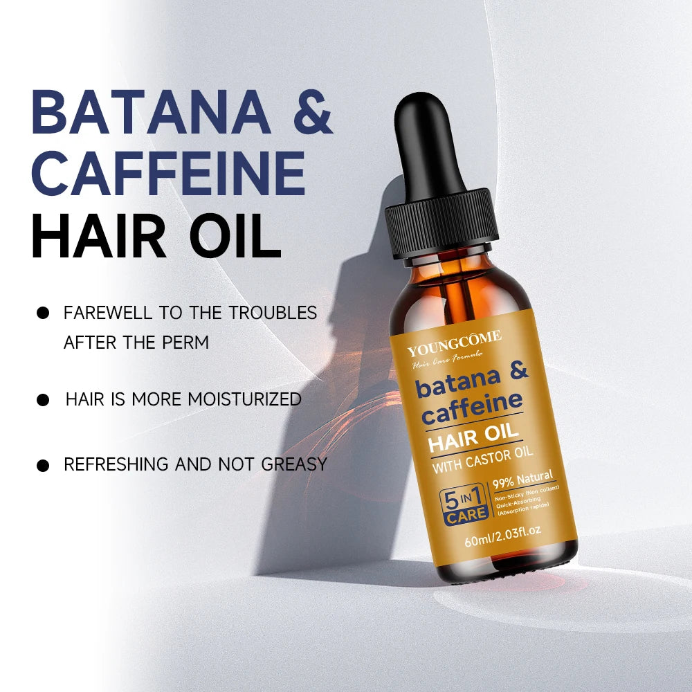 Batana & caffeine HAIR OIL Reduct Hair Loss Prevent Split Hair Care Product  Nourish Moisturize Improve Hair Quality
