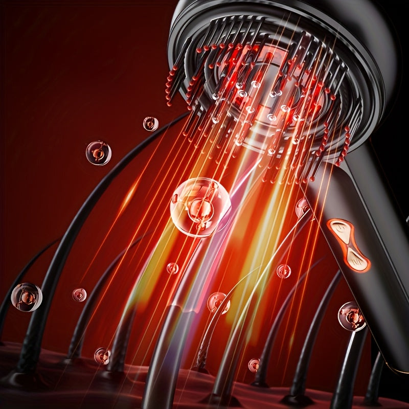 Scalp & Edge Massager Comb – Adjustable 3-Speed, USB Charging